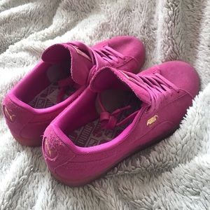 Pink Puma Suede Sneakers